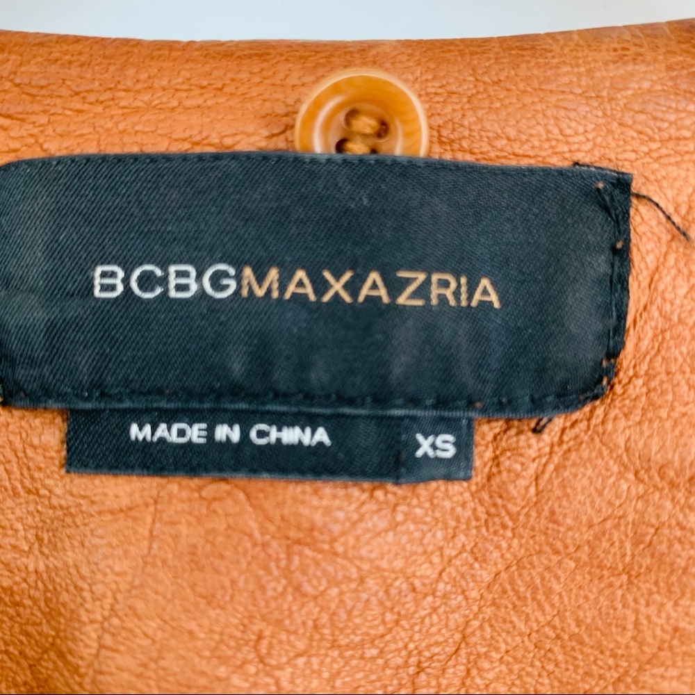 🛑SOLD BCBGMaxAzria XS brown fitted soft leather jacket - Picture 3 of 5